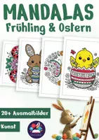 Vorschau - Mal- und Bastelvorlagen - Mandalas Frühling & Ostern - 22 Ausmalbilder | Grundschule - Deckblatt