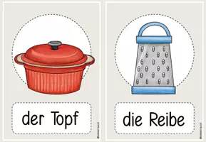 Vorschau - Präsentationen/Tafelbilder - Bild- und Wortkarten Küche/backen / DAZ/ Anfangsunterricht - Seite 1