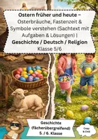 Vorschau - Arbeitsblätter - Ostern früher und heute – Osterbräuche, Fastenzeit & Symbole verstehen (Sachtext mit Aufgaben & Lösungen) | Geschichte / Deutsch / Religion Klasse 5/6 - Deckblatt