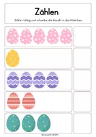 Vorschau - Arbeitsblätter - Ostern | Zählen Vorschule | bunte Ostereier – Arbeitsblätter für Kindergarten, Vorschule & 1.Klasse 🐣🌸 - Deckblatt