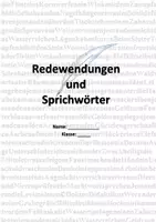 Vorschau - Arbeitsblätter - Redewendungen und Sprichwörter (inkl. Musterlösungen) - Deckblatt