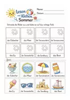 Vorschau - Arbeitsblätter - Lesen und Kleben Ostern, Sommer, Wald - Seite 2