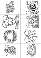Vorschau - Mal- und Bastelvorlagen - 5 Minibücher zum Ausmalen (Thema Frühling) - Seite 1