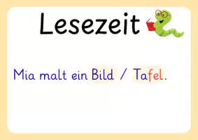 Vorschau - Präsentationen/Tafelbilder - Lesen Klasse 1 – Stolperwörter Sätze lesen | Silbenfarben | digitale Tafelbilder - Seite 2