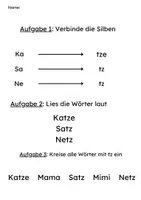 Vorschau - Arbeitsblätter - Leseförderung 1. Klasse – Laut tz - Seite 3
