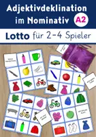Vorschau - Stationenlernen - DaF DaZ Grammatik-Spiel | Adjektivdeklination im Nominativ - Deckblatt
