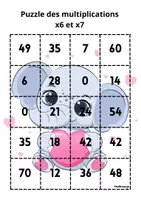 Aperçu - Apprentissages en autonomie - Puzzle multiplication x6x7 - Page de couverture