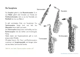 Vorschau - Arbeitsblätter - Die Saxophone (Arbeitsblätter) - Deckblatt