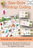 Vorschau - Bildkarten - Bee-Bot® Bodenmatte Frühlingsaktivität (Programmieren) - Deckblatt