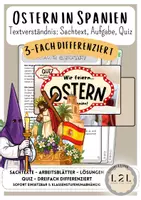 Vorschau - Arbeitsblätter - Leseverständnis - Ostern in Spanien - dreifach differenzierte Sachtexte, Arbeitsblätter und Lösungen zur Förderung des Textverständnis / Leseverstehens - ab Klasse 5 bis Klasse 10 - Deckblatt