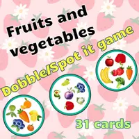 Náhled - Fruits and vegetables - Dobble/Spot It card game - krycí list