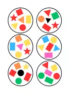 Náhled - GEOMETRIC SHAPES and COLORS - Dobble/Spot It card game - boční 3