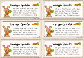 Vorschau - Mal- und Bastelvorlagen - Ostergruß Kärtchen für Schüler und Lehrer (Geschenk zu den Osterferien) - Seite 2