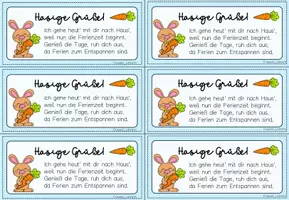 Vorschau - Mal- und Bastelvorlagen - Ostergruß Kärtchen für Schüler und Lehrer (Geschenk zu den Osterferien) - Seite 3