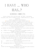 Náhled - SCHOOL OBJECTS - Flashcards and I Have... Who has? - boční 1