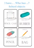 Náhled - SCHOOL OBJECTS - Flashcards and I Have... Who has? - boční 3