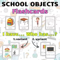 Náhled - SCHOOL OBJECTS - Flashcards and I Have... Who has? - krycí list