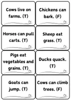 Náhled - Farm Animals True False Task Cards, Preschool Activity - boční 2