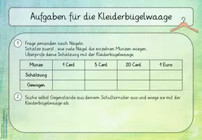Vorschau - Aufgabenkarten - Kleiderbügelwaage - Seite 1
