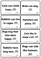 Náhled - Pets True False Task Cards, 60 Animal Facts for Kids - boční 3