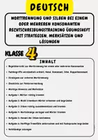 Vorschau - Arbeitsblätter - Worttrennung und Silben bei einem oder mehreren Konsonanten Rechtschreibungstraining Übungsheft mit Strategien, Merksätzen und Lösungen Klasse 4 - Deckblatt