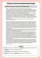 Vorschau - Arbeitsblätter - Sachtext zum Thema Werbung + verschiedene Aufgaben - Deckblatt