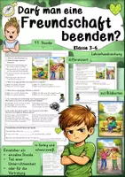 Vorschau - Arbeitsblätter - Darf man eine Freundschaft beenden? Freunde 3. 4. 5. 6. Klasse Ethik Religion Sachunterricht Glück - Deckblatt