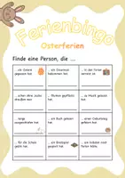 Vorschau - Arbeitsblätter - Ferienbingo - Einstiegsspiel nach den Osterferien - Seite 1