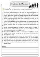 Vorschau - Arbeitsblätter - Evolution des Menschen Lesetext einfach verständlich mit Aufgaben + Lösungen und Wortspeicher Leseverstehen - Seite 3