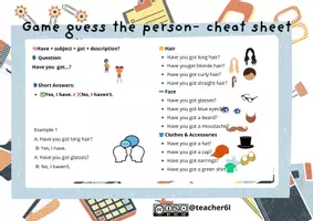 Vista previa - Juegos / Gamificación - Cheat sheet- game guess the person - Portada