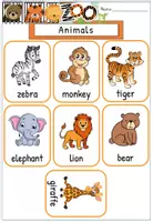 Vorschau - Arbeitsblätter - Englisch Zootiere 2.–3. Klasse – Flashcards, Word Scramble, Sudoku & Kreuzworträtsel | Lesen, Schreiben & Zuordnen (mit Lösungen) | animals - Seite 1