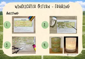 Vorschau - Mal- und Bastelvorlagen - Windlichter Frühling Ostern selber basteln - Seite 1