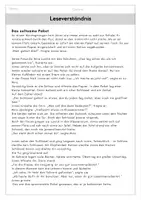 Vorschau - Arbeitsblätter - Leseverständnis - Deckblatt