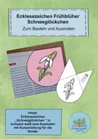Vorschau - Mal- und Bastelvorlagen - Lesezeichen Ecke Frühblüher Schneeglöckchen zim Basteln und Ausmalen - Deckblatt