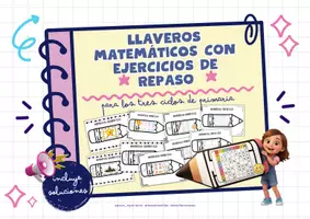 Vista previa - Hojas de trabajo - LLAVEROS CONTENIDOS MATEMÁTICAS CON SOLUCIONES - página 1