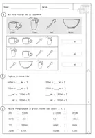 Vorschau - Arbeitsblätter - Lernzielkontrolle/ Probe Hohlmaße - Volumen, Liter & Milliliter + LÖSUNG - Seite 3