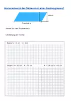 Vorschau - Arbeitsblätter - Wie berechne ich den Flächeninhalt eines Parallelogramms - Deckblatt