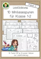 Vorschau - Arbeitsblätter - Minilesespuren: Sinnentnehmendes Lesen (Grundschule Klasse 1 und 2) Paket 2 - Deckblatt