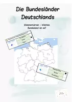 Vorschau - Aufgabenkarten - Bundesländer Klammerkarten mit Selbstkontrolle - Deckblatt