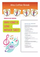 Vorschau - Arbeitsblätter - Analyzing a Song – Method Sheet - Deckblatt