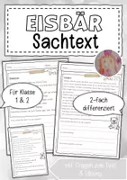 Vorschau - Arbeitsblätter - Sachtext Eisbär - Deckblatt