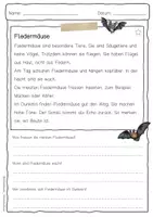 Vorschau - Arbeitsblätter - Sachtext Fledermaus - Seite 1