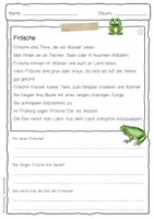 Vorschau - Arbeitsblätter - Sachtext Frosch - Seite 1