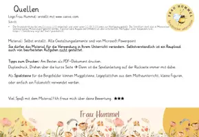 Vorschau - Stationenlernen - Nomen Einzahl-Mehrzahl _ Würfel-Bingo frau hummel - Seite 1