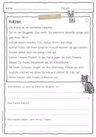 Vorschau - Arbeitsblätter - Sachtext Katze - Seite 1