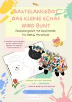 Vorschau - Mal- und Bastelvorlagen - Bastelvorlage mit Geschichte für Kita & Vorschule - Das kleine Schaf wird bunt - Deckblatt