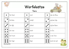 Vorschau - Arbeitsblätter - Würfelsätze - Seite 1