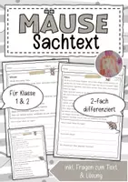 Vorschau - Arbeitsblätter - Sachtext Maus - Deckblatt