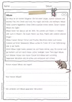 Vorschau - Arbeitsblätter - Sachtext Maus - Seite 3