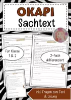 Vorschau - Arbeitsblätter - Sachtext Okapi - Deckblatt